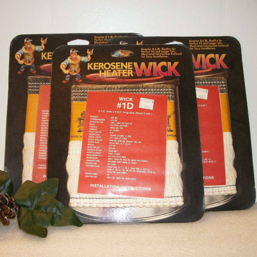 3 CUI Kerosene Heater WICKS Size #1D NEW 5 1/2" W X 6 3/4" L